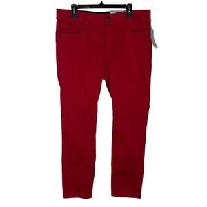 Liz Claiborne Jeans Womens 14 Red Denim Flex-Fit Classic Slim Skinny Leg Zip Fly